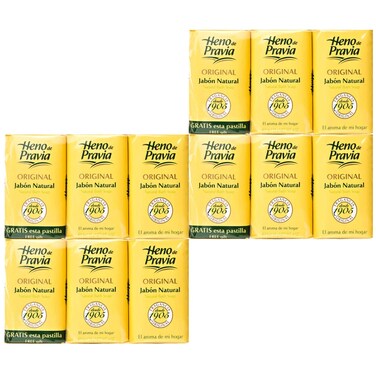 HENO DE PRAVIA - 4 SETS OF 2 SOAPS PLUS 1 FREE 4 OZ. 4-PACK (12 SOAPS)