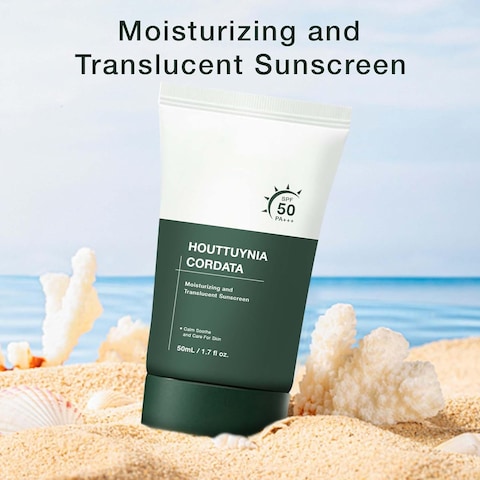 Heartleaf Sunscreen, Heartleaf Silky Moisture Sunscreen SPF, Moisture Daily Sunscreen, No Sticky Universal Sunscreen for All Skin (2Pcs)