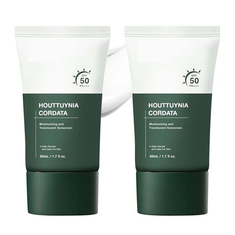 Heartleaf Sunscreen, Heartleaf Silky Moisture Sunscreen SPF, Moisture Daily Sunscreen, No Sticky Universal Sunscreen for All Skin (2Pcs)