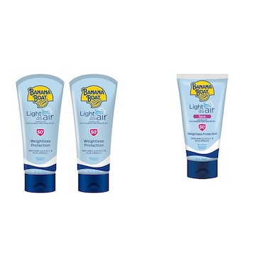 Banana Boat Light As Air Sunscreen Lotion SPF 50 Twin Pack   Lightweight Sunscreen &amp; Light As Air Face Sunscreen Lotion SPF 50, 3oz   Travel Size Sunscreen