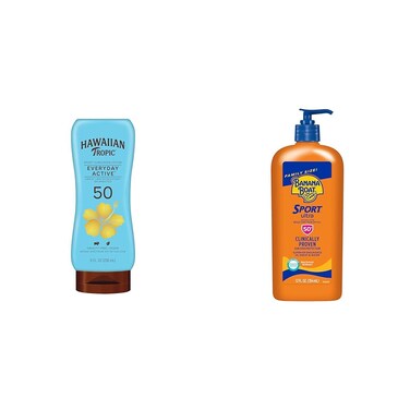 Hawaiian Tropic and Banana Boat Sunscreen Lotions SPF 50, 8oz and 12oz