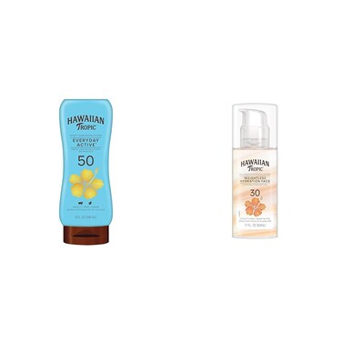 Hawaiian Tropic Everyday Active Lotion Sunscreen SPF 50, 8oz &amp; Weightless Hydration Face Sunscreen SPF 30, 1.7oz Bundle
