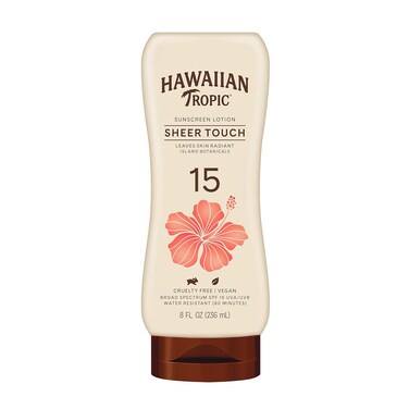 Hawaiian Tropic Weightless Hydration Clear Spray Sunscreen SPF 15 Twin Pack 6oz each &amp; Sheer Touch Ultra Radiance Lotion Sunscreen SPF 15 8oz