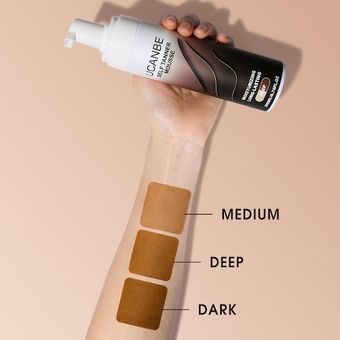 UCANBE Self Tanner Mousse - Sunless Self Tanning Foam, Fast Drying Fake Tan for Medium to Dark Skin Tone, Lightweight, Streak Free Golden Glow, 6.76Fl Oz - Deep