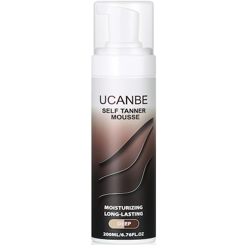 UCANBE Self Tanner Mousse - Sunless Self Tanning Foam, Fast Drying Fake Tan for Medium to Dark Skin Tone, Lightweight, Streak Free Golden Glow, 6.76Fl Oz - Deep