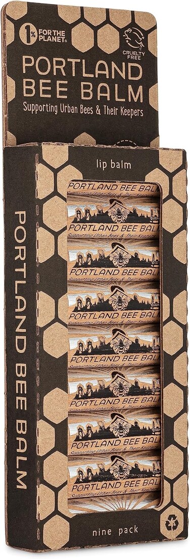 Portland Bee Balm Solar Eclipse All Natural Handmade Beeswax Based SPF 15 Lip Balm, 9 Count