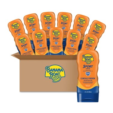 Banana Boat Sport Ultra SPF 100 Sunscreen Lotion Case, 4oz   Banana Boat Sunscreen Lotion SPF 100, Banana Boat Sunscreen SPF 100 Lotion, High SPF Sunscreen Pack SPF 100, 4oz(Pack of 6, 12 Count Total)
