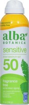 Alba Botanica Sensitive Sunscreen Spray for Face and Body, Fragrance-Free, Broad Spectrum SPF 50, Water Resistant, 5 fl. oz. Bottle (Pack of 2)