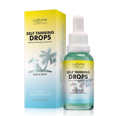 Tanning Drops to Add to Moisturizer - Gradual Tan and Non-Comedogenic,Facial Tanning Drops with Customizable Glow,Vegan and Cruelty-Free 1.08 Fl Oz