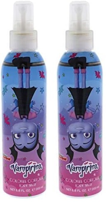Disney Vampirina Cool Cologne/Body Spray for Kids Made in Spain By Air Val International, Purple, Black, Vamparina Body Spray, 6.8 Oz, Purple, Black (Pack of 2)