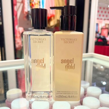 Victoria's Secret ANGEL GOLD 2pc bundle - Fine Fragrance Mist 8.4oz &amp; Fine Fragrance Lotion 8.4oz Set for Women