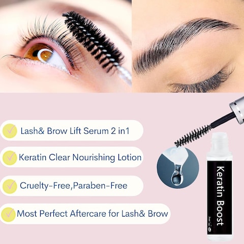 Eyelash Lift Conditioner, Saves Burning ,Brow Lamination Treatment Aftercare 2 in 1 Keratin Boost - 100-Day Supply ( Unscented, Cream, Women, Adult)