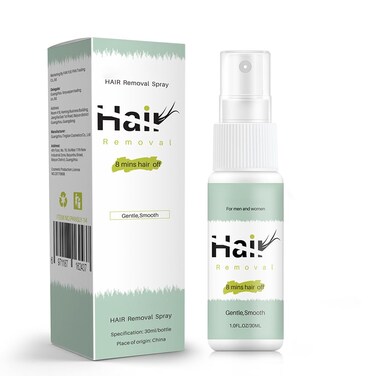 Hair Removal Spray for Men, Mild Painless Facial Hair Removal for Women Hair Remover Cream for Underarm, Arm, Leg, Bikini Areas Depilatories Product 30ml