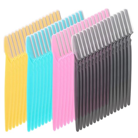Eyebrow Razor, 64 Pcs Face Razors Eyebrow Razors for Women, Multipurpose Exfoliating Dermaplaning Tool, Facial Razor Eyebrow Face Hair Trimmer Shaver For Women or Men with Precision Cover,4 Colors