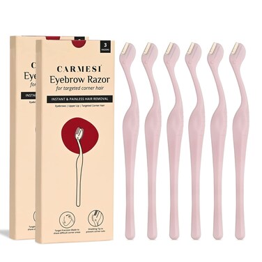 Eyebrow Razor for Targeted Corner Hair   Painless Hair Removal   Protects from Cuts   Gives Precise Eyebrow Shape   Suitable for Sensitive Areas   3 Count (Pack of 2)