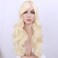 Long Wavy Blonde Wig for Women Light Blonde Wig wiht Bangs Synthetic Wig with Wig Cap(Light Blonde)