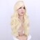 Long Wavy Blonde Wig for Women Light Blonde Wig wiht Bangs Synthetic Wig with Wig Cap(Light Blonde)