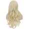 Long Blonde Wig for Women Light Blonde Wig with Bangs Long Wavy Curly Blonde Hair Wigs Synthetic Wig with Wig Cap(Light Blonde)