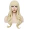 Long Blonde Wig for Women Light Blonde Wig with Bangs Long Wavy Curly Blonde Hair Wigs Synthetic Wig with Wig Cap(Light Blonde)