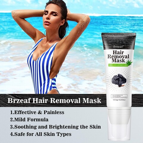 Brzeaf Hair Removal Cream, Mild Formula,Effective &amp; Painless, Hair Removal Mask, Legs, Bikini, Arms and Underarms Hair Removal, Depilatory Cream, Soothing Skin