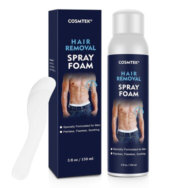 Hair Removal Spray Foam for Men,soothing &amp; Effective &amp; Painless Depilatory Cream for Unwanted Male Hair,facial,pubic Hair,private,Chest,Back.(5oz)