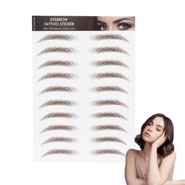 Eyebrows Waterproof, Eyebrow Stickers, Eyebrow Sticker, Eyebrow Tattoos Stickers Temporary Eyebrow Tattoos Eyebrow Transfer Sticker for Women (BROWN-06)