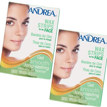 Andrea Hair Removal Wax Strips for the Face - 20 Applications, 2 packs