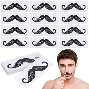 FOMIYES 50pcs Stickers Black Fake Mustaches Face Stuff Accessories for Men Depilatory Wax Clothes for Men Mens Suit Ear Waxing Suits Guard Wax Kit Strips Tools Clothing Man Hair Removal Pp