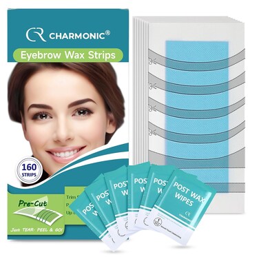 160 Pcs Eyebrow Wax Strips - Pre-cut, Eyebrow Waxing Kit for Eyebrow Shaper and Upper Lip Cheek Face Hair Removal, Traveling and At Home Waxing Kit for Women Contains 10 Post Wax Wipes