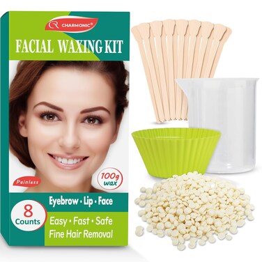 100g Wax Beads, Face Waxing Kit For Women, Hard Wax Beads for Fine Hair Removal, Facial Wax Hair Removal for Women Face, Eyebrow, Upper Lip and Cheek Hair Removal Used at Least 8 Times Usage