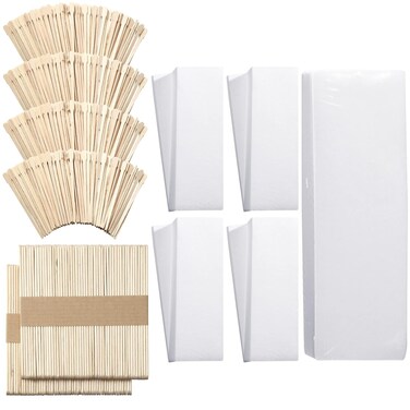 Ireer Wax Strips and Applicator Sticks Kit - 500 Non-Woven Strips, 500 Wooden Applicators for Facial, Body Hair Removal at Home or Spa - For Women and Men, Legs, Eyebrows