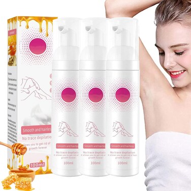 Gentle Beeswax Hair Removal Mousse and Foam Spray for Body Hair Removal (3PCS)