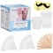 Nose Wax Kit for Men and Women - Instant Hair Removal, 100g Hard Wax, 20 Applicators, 10 Mustache Guards, and 10 Paper Cups - Painless, Safe, 20 times usage count - White Applicators