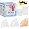 Nose Wax Kit for Men and Women - Instant Hair Removal, 100g Hard Wax, 20 Applicators, 10 Mustache Guards, and 10 Paper Cups - Painless, Safe, 20 times usage count - White Applicators