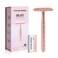 Single Blade Safety Razor - Metal One Blade Razor for Men &amp; Women with 10 Stainless Steel Double Edge Blades(Rose Gold)