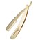 Sicastar&reg; Manscaping Stainless Steel Straight Edge Razor Folding Straight Razor Single Edge Replaceable Blades for All Double Edge Razor Blades Professional Haircutting Tool (Gold)