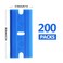 200 Pcs Plastic Razor Blades Plastic Scraper Blades Double Edge Razor Blade for Removing Labels Stickers Gasket Decals on Glass Car Window - Blue