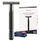 Double Edge Safety Razor Reusable Stainless Metal Wet Shaving Razor with 10 Swedish Platinum Blades for Men Women Barber Bikini Armpit Hair, Matte Gunmetal Black GR131