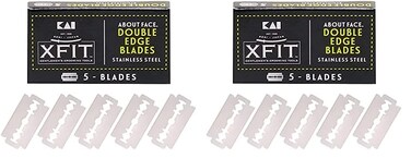 Double Edge Safety Razor blades by Kai Xfit (5 Blades); Durable Stainless-steel Razor blades with Superior Cutting Edge for Precision Shaving; Multiple Uses; Conveniently fits all Double-Edge Razors