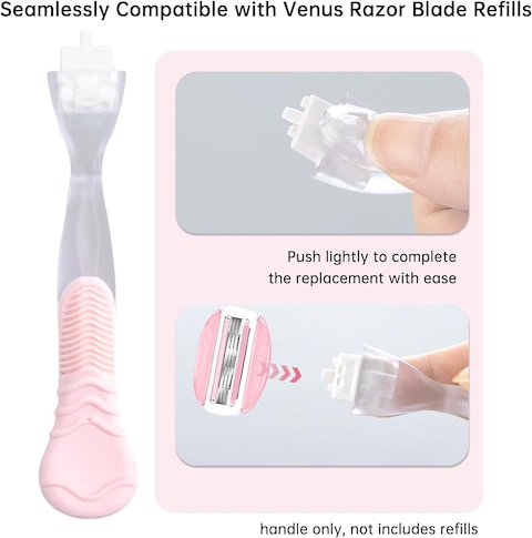 2 Pack Replacement Razor Handle Compatible with Venus only, Pink