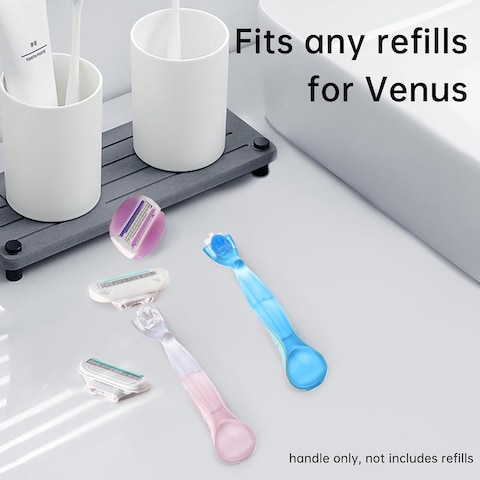 2 Pack Replacement Razor Handle Compatible with Venus only, Pink