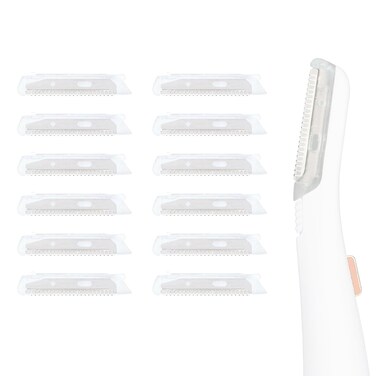 12 Pack Replacement Heads Compatible with Finishing Touch Flawless Dermaplane Glo Lighted Facial Exfoliator Protection Net Stainless Steel Heads