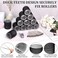 Big Self-Grip Hair Curlers Rollers with Stainless Steel Duckbill Clips for Long, Medium, Thick Hair and Bangs Volume (Black)