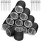 Big Self-Grip Hair Curlers Rollers with Stainless Steel Duckbill Clips for Long, Medium, Thick Hair and Bangs Volume (Black)