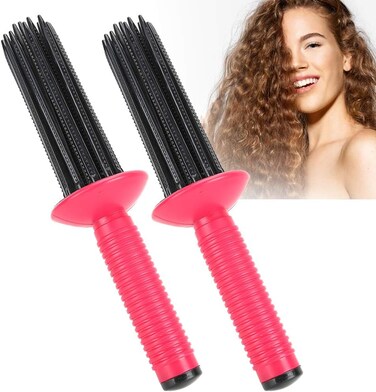 Hair Curling Roll Comb, 17 Comb Teeth Hair Curler 2pcs Portable Hair Curling Comb Hair Comb Beautymisc Curling For Home Personal Use Travel Hair Salon