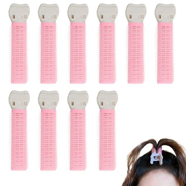 10 PACK Volumizing Hair Root Fluffy Clips, Lift Tool Heatless DIY Curler for Long and Short Hair (Pink)