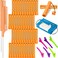 WILLBOND Hair Styling Kit: 48 Hair Perm Rods Plastic Cold Wave Rods, 2 Steel Pintail Combs, 350 Perm Papers, 6 Duck Bill Clips for Hairdressing Styling(Orange)