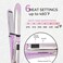 Professional Flat Iron Hair Straightener, Ionic Fast Heating Hair Tools, Titanium Hair Straightener, Purple 2 in 1 Dual Voltage Hair Straightener Curler for All Hairstyles