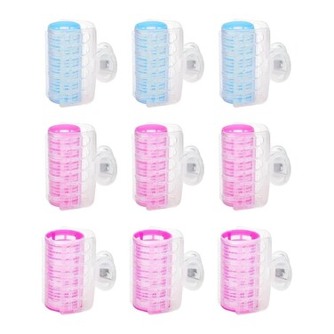 9 Pcs Hair Roller Bangs Roller Self Grip Curler with Plastic Clip for Short Hair Long Hair Curl Hair and Straight Hair