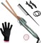 3/8 Inch Small Curling Iron, 9mm Tiny Curling Wand for Medium &amp; Long Hair, Ceramic Small Barrel Curling Iron with Adjustable Temperature, with Heat Resistant Glove, 8-in-1 Gift Set